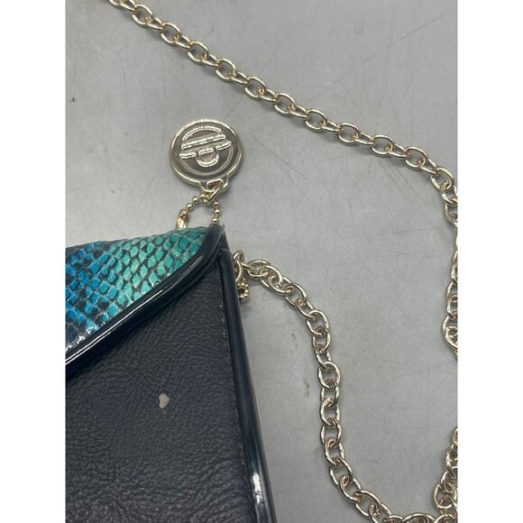 Big Budda Multicolor Faux Snakeskin Small Clutch Wallet Bag CB Chain Strap READ - Picture 3 of 7